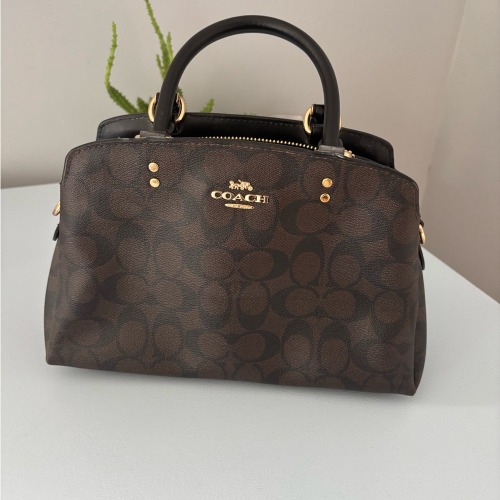 Coach Brown Satchel with Signature Monogram